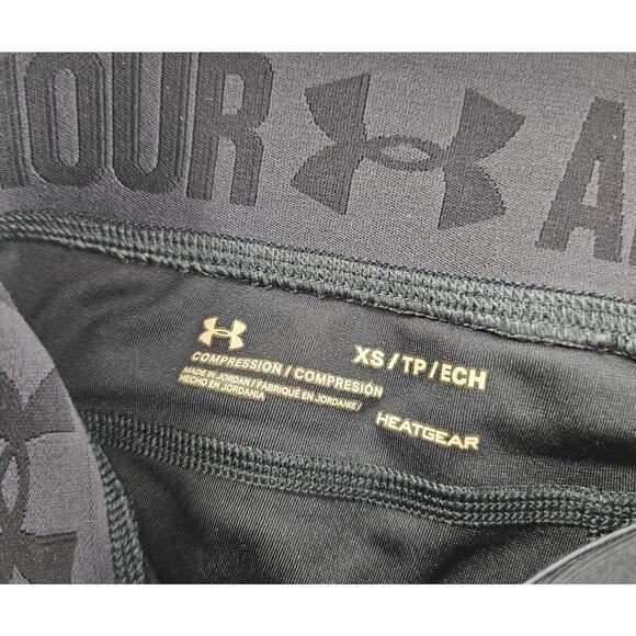 Under armour size XS black womens compression pants ankle full leg color block - Picture 4 of 7